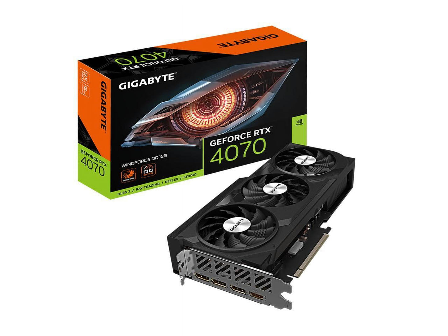 WINDFORCE Geforce RTX 4070 12GB GDDR6X PCI Express 4.0 X16 ATX Video Card GV-N4070WF3OC-12GD