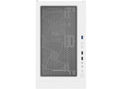 X3 Mesh 6Pcs, 3 X 140Mm& 3 X 120Mm Fixed RGB Lighting Fans (Pre-Installed) ATX Mid-Tower PC Gaming Case, USB3.0, Door Open Tempered Glass Side Panel, High Airflow, White