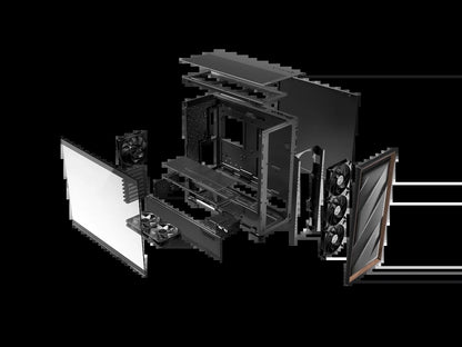 Flux Pro, 6 X PWM Fans Included, High-Airflow Front Panel with Walnut Wood, Ishift PSU 90° Mount, USB3.0 X 2, Type-C, 420Mm Radiator Support, Temp. Display, Full-Tower E-ATX PC Case