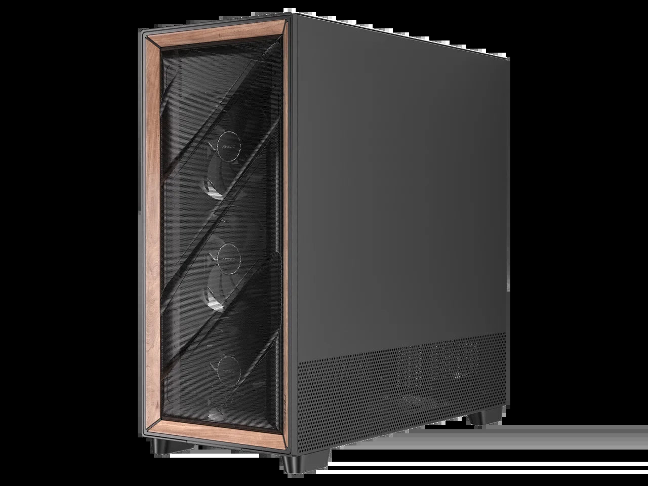 Flux Pro, 6 X PWM Fans Included, High-Airflow Front Panel with Walnut Wood, Ishift PSU 90° Mount, USB3.0 X 2, Type-C, 420Mm Radiator Support, Temp. Display, Full-Tower E-ATX PC Case