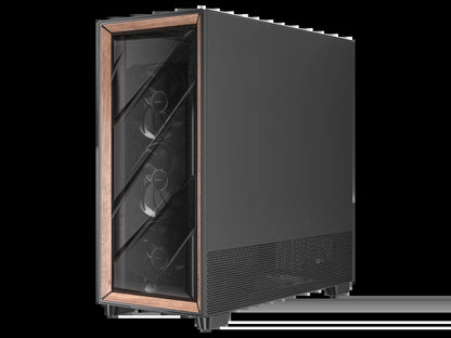 Flux Pro, 6 X PWM Fans Included, High-Airflow Front Panel with Walnut Wood, Ishift PSU 90° Mount, USB3.0 X 2, Type-C, 420Mm Radiator Support, Temp. Display, Full-Tower E-ATX PC Case