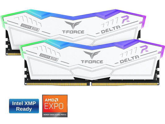 Team T-Force Delta RGB 32GB (2 X 16GB) 288-Pin PC RAM DDR5 6000 (PC5 48000) Desktop Memory Model FF4D532G6000HC38ADC01