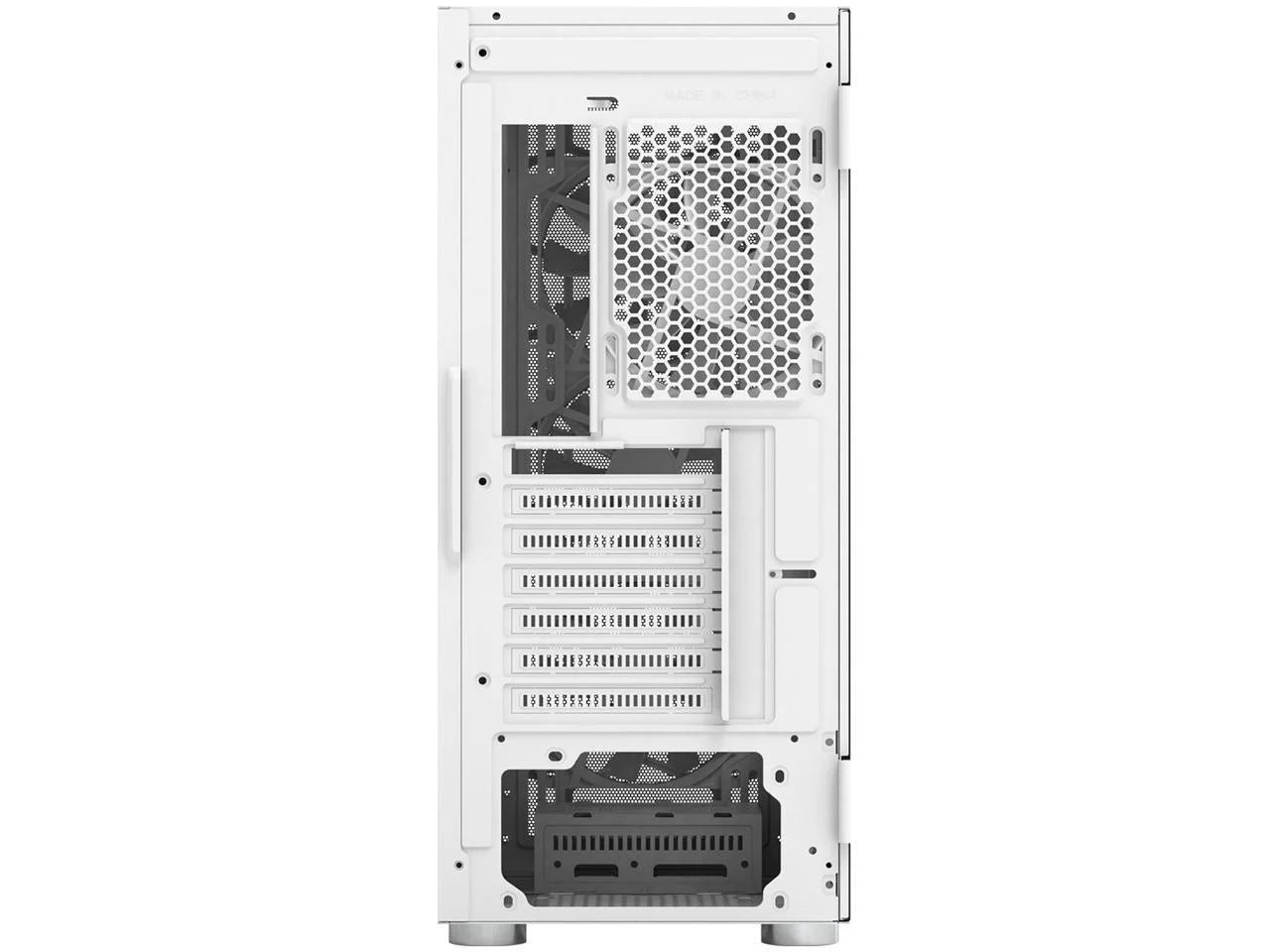 X3 Mesh 6Pcs, 3 X 140Mm& 3 X 120Mm Fixed RGB Lighting Fans (Pre-Installed) ATX Mid-Tower PC Gaming Case, USB3.0, Door Open Tempered Glass Side Panel, High Airflow, White