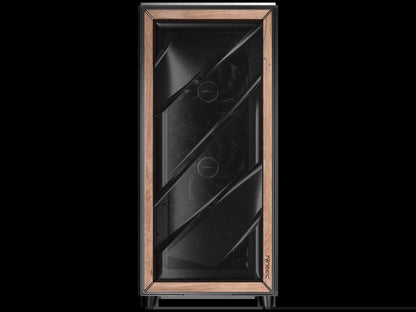 Flux Pro, 6 X PWM Fans Included, High-Airflow Front Panel with Walnut Wood, Ishift PSU 90° Mount, USB3.0 X 2, Type-C, 420Mm Radiator Support, Temp. Display, Full-Tower E-ATX PC Case