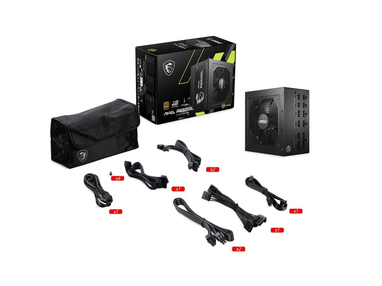 - MAG A650GL, 80 GOLD Fully Modular Gaming PSU, 650W Power Supply, 10 Year Warranty