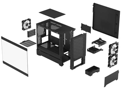 Pop Mini Air RGB Black TG Matx High-Airflow Clear Tempered Glass Window Tower Computer Case