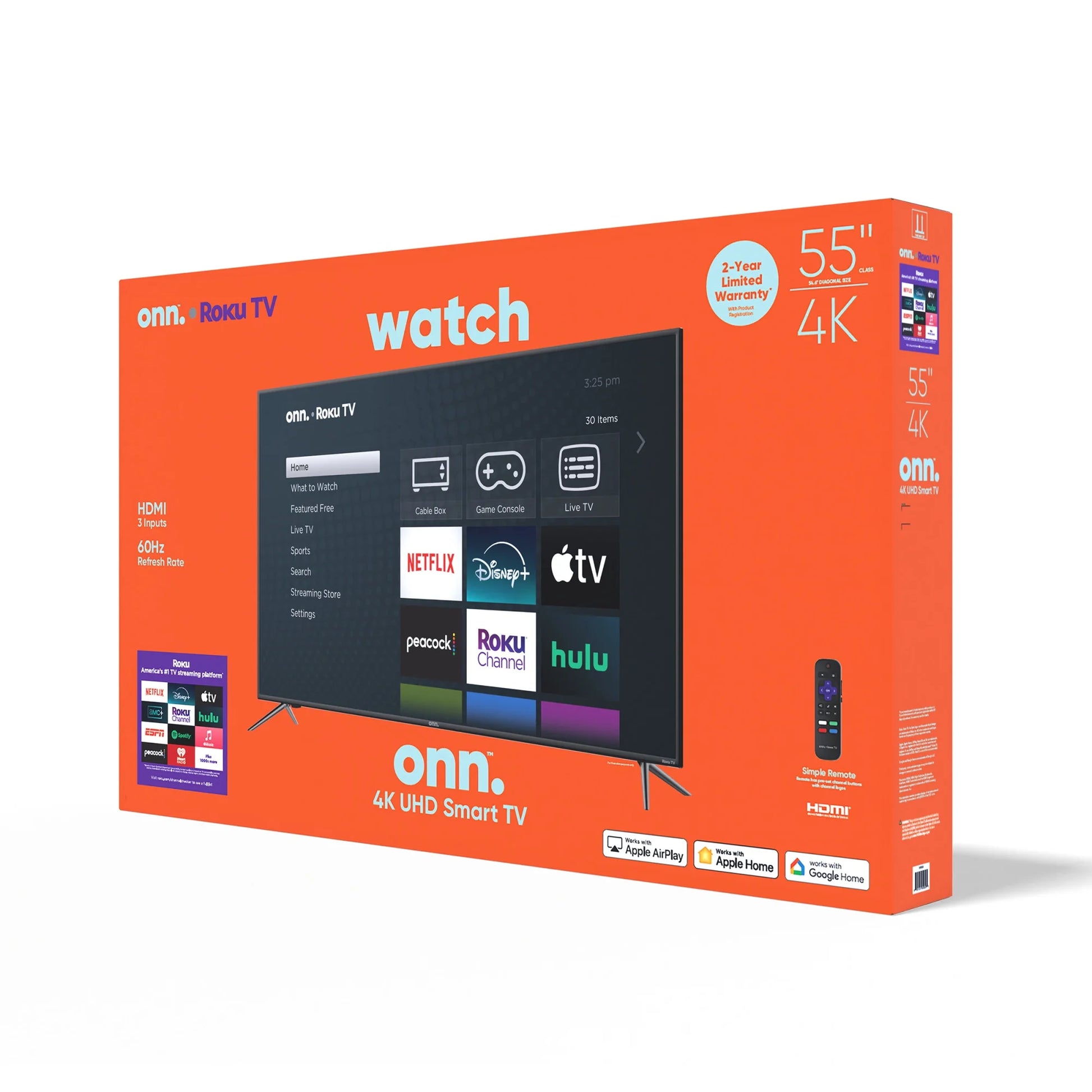 . 55” Class 4K UHD (2160P) LED Roku Smart Television HDR (100012586)