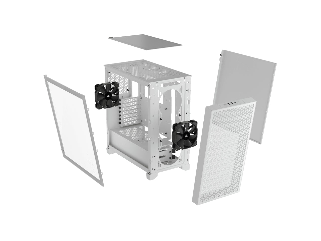 3000D AIRFLOW Mid-Tower PC Case - White - 2X SP120 ELITE Fans - Four-Slot GPU Support – Fits up to 8X 120Mm Fans - High-Airflow Design