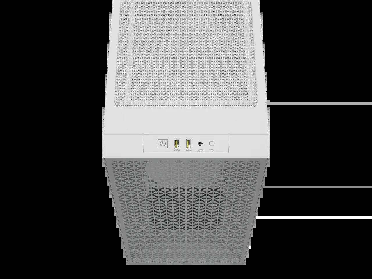 3000D AIRFLOW Mid-Tower PC Case - White - 2X SP120 ELITE Fans - Four-Slot GPU Support – Fits up to 8X 120Mm Fans - High-Airflow Design