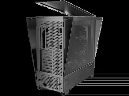 Flux Pro, 6 X PWM Fans Included, High-Airflow Front Panel with Walnut Wood, Ishift PSU 90° Mount, USB3.0 X 2, Type-C, 420Mm Radiator Support, Temp. Display, Full-Tower E-ATX PC Case