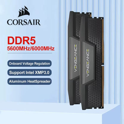 VENGEANCE DDR5 RAM 16GB 5600Mhz 6000Mhz 6400Mhz Intel XMP ICUE Compatible Computer Memory - Black